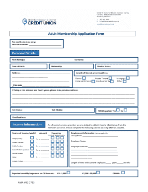 Adult Membership Application Form