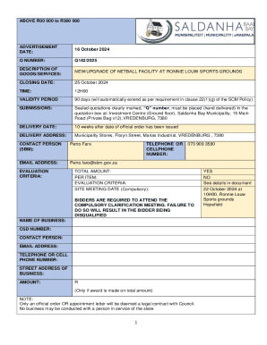 NEW/UPGRADE OF NETBALL FACILITY AT RONNIE LOUW SPORTS GROUNDS