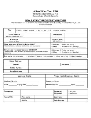 New Patient Registration Form