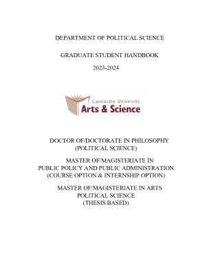 POSCIR Graduate Handbook and Program Policy Statement