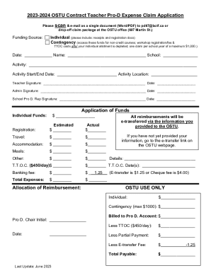 Forms - PD - Contract Teacher PD Claim Form 2023-2024