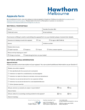 Appeals Form