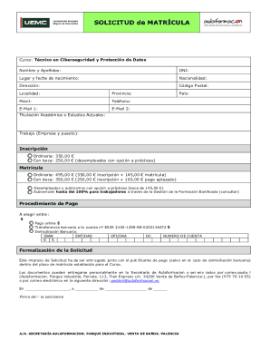 Datos generales del curso tcnico en gestin de la ...