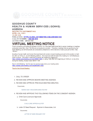 Goodhue County Health & Human Services Meeting Agenda