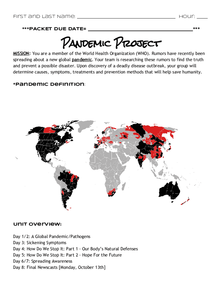 Pandemic Project Preview on Page 1