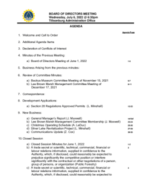 Board of Directors Meeting