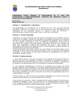 Ordenanza fiscal n13 reguladora de la tasa por