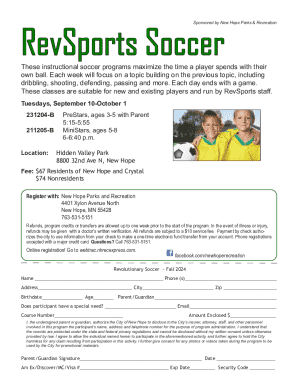 Revsports Soccer Registration