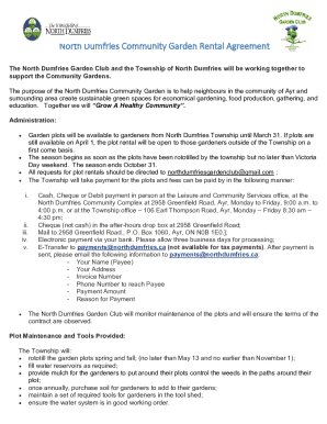 North Dumfries Community Garden Rental Agreement