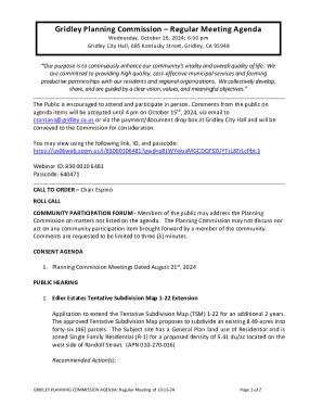 Gridley Planning Commission – Regular Meeting Agenda