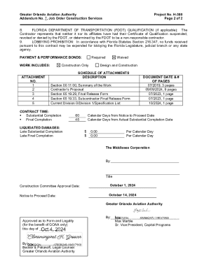 Job Order Construction Services Addendum