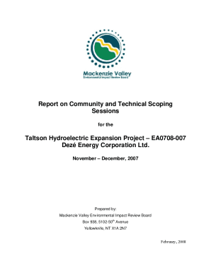 Report on Community and Technical Scoping Sessions for the Taltson Hydroelectric Expansion Project – Ea0708-007