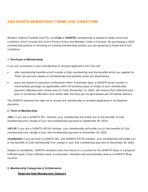 2024 Giants Membership Terms and Conditions