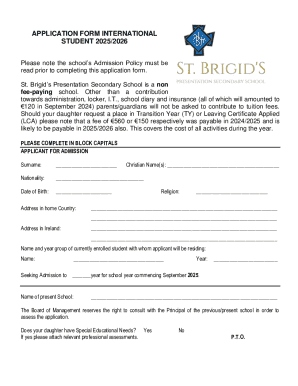 Application Form for International Students 2025/2026