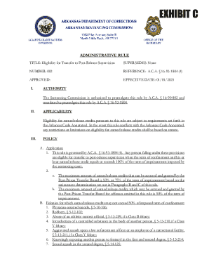 TITLE: Eligibility for Transfer to Post-Release Supervision