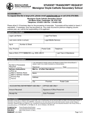 Fillable Online Student Transcript Request Form Fax Email Print - pdfFiller