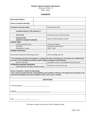 Student Laptop Computer Agreement