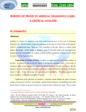 Burden of Proof in Medical Negligence Cases
