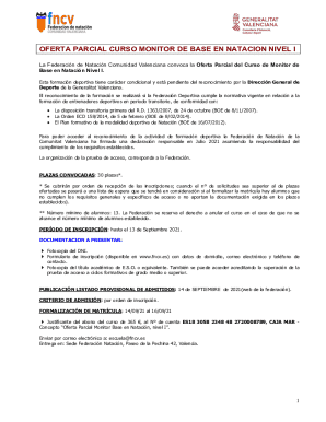 Curso de monitor de base en natacin de nivel i