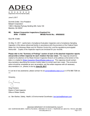 Bekaert Corporation Inspection Report