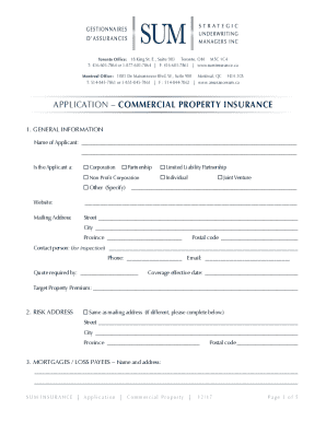 Application - Commercial Property Insurance
