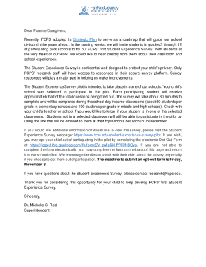 Fcps Student Experience Survey Opt-out Form