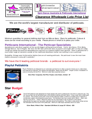 Clearance Wholesale Lots Price List