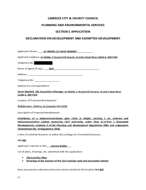 Exempted Developments (Section 5)