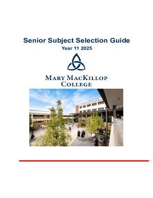 Senior Subject Selection Guide Year 11 2025