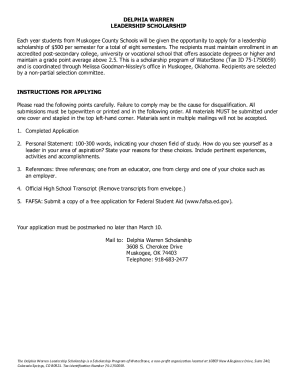 Delphia Warren Application and Cover