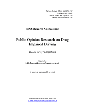 Public Opinion Research on Drug Impaired Driving Baseline Survey Findings Report
