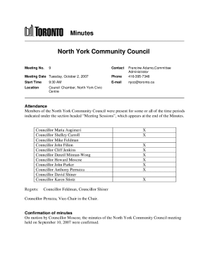 North York Community Council Meeting Minutes