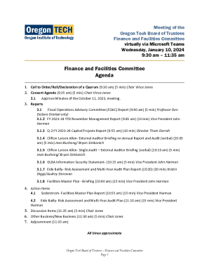 Oregon Tech Board of Trustees Meeting Agenda
