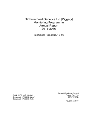 NZ Pure Bred Genetics Ltd consent monitoring report