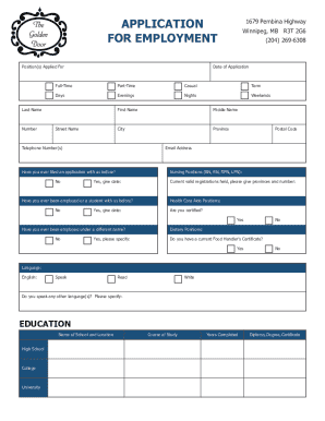 Application for Employment