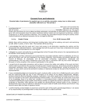 Consent Form and Indemnity