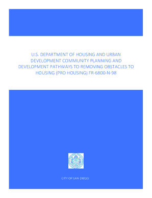 Pathways to Removing Obstacles to Housing (pro Housing) Grant Application