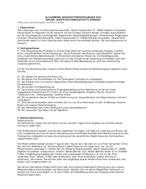 ALLGEMEINE GESCHFTSBEDINGUNGEN DES ONLINE- SHOPS ...