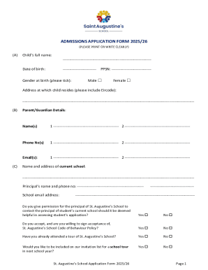 Admissions Application Form 2025/26