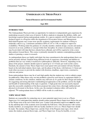 Undergraduate Thesis Policy