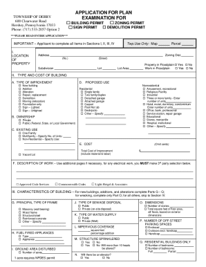 Application for Plan Examination