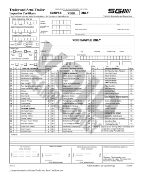 Fillable Online Vehicle Standards and Inspection Certificate Fax Email ...