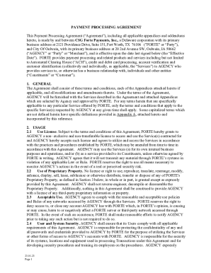 Payment Processing Agreement