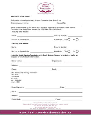 Donation of Securities Authorization