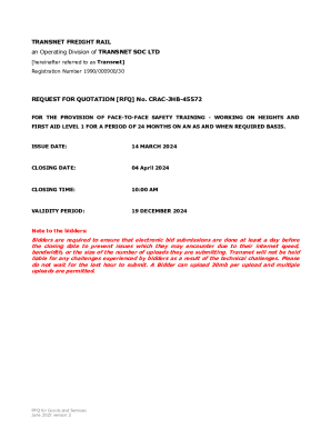 FOR THE PROVISION OF FACE-TO-FACE SAFETY TRAINING - WORKING ON HEIGHTS AND