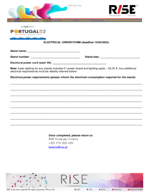 Electrical Order Form