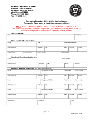 Continuing Education Provider Application