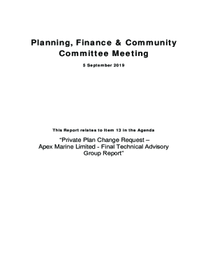 Private Plan Change Request – Apex Marine Limited