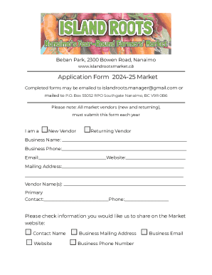 Application Form 2024-25 Market