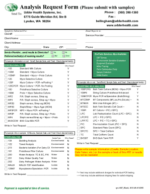 Analysis Request Form